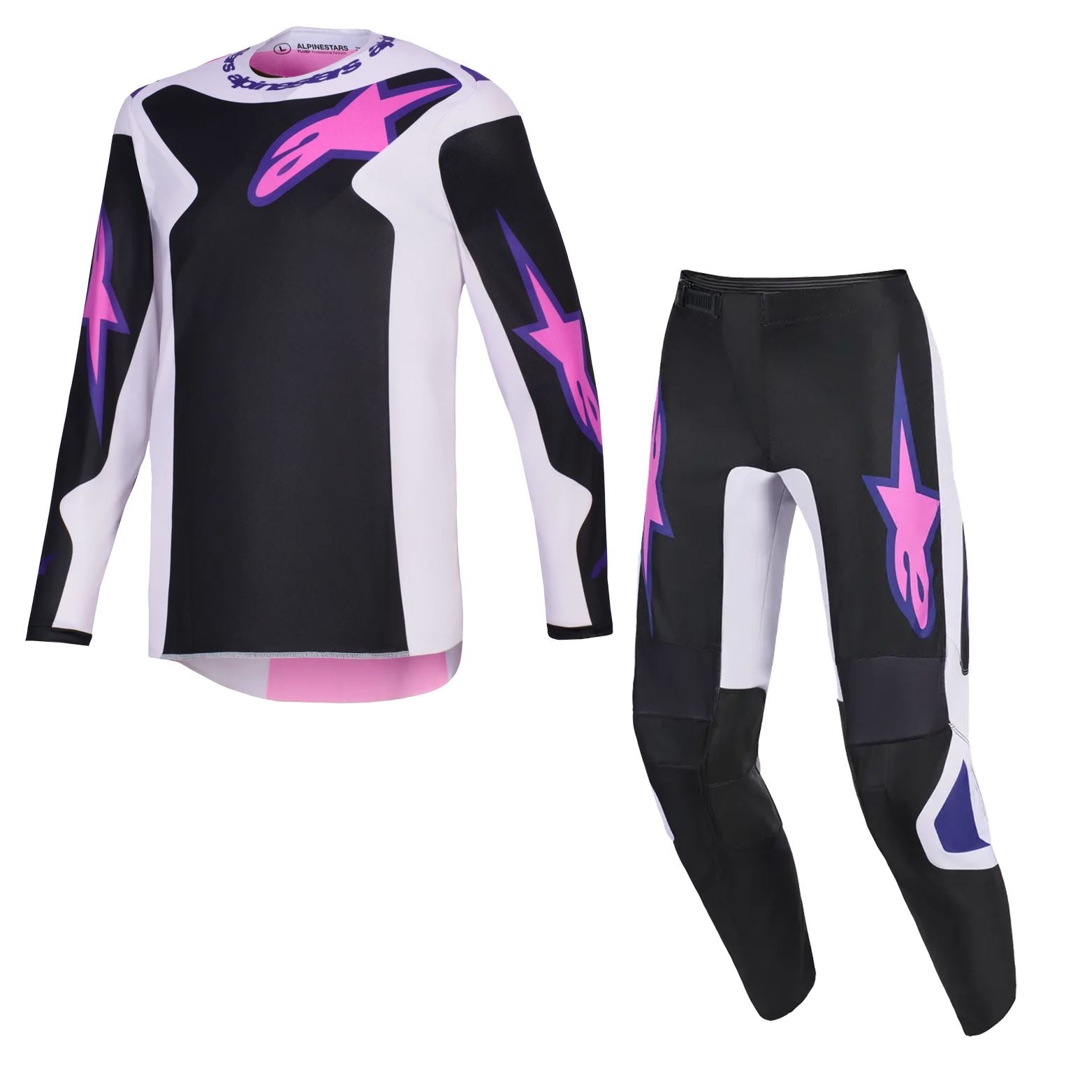 Alpinestars 2026 Fluid Grid Motocross Combo Kit Black Light Green Purple